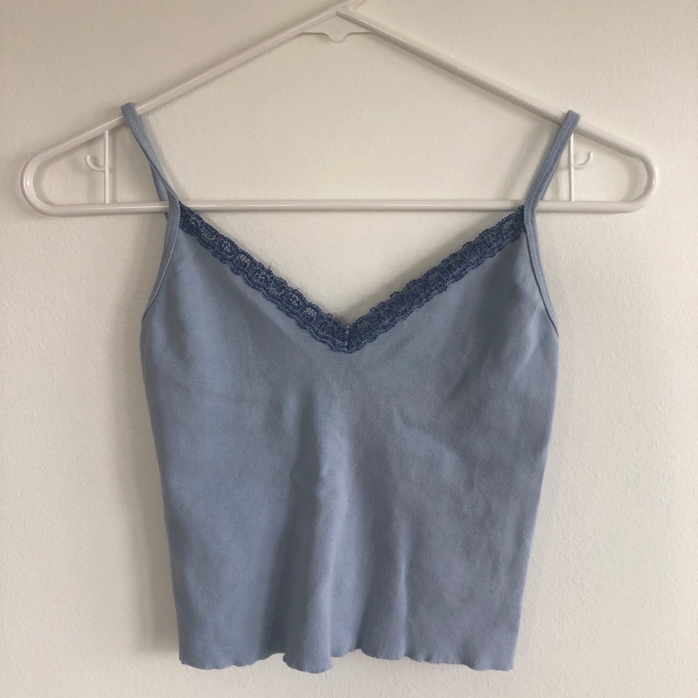 Brandy Melville | Blue Nicolette Lace Tank